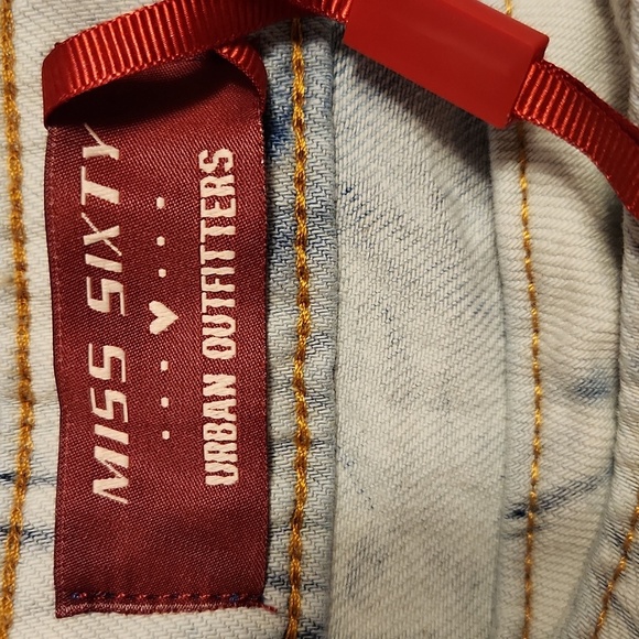 NWT Urban Outfitters Miss Sixty Denim Wrap Mini Skirt Size Large - Picture 8 of 11